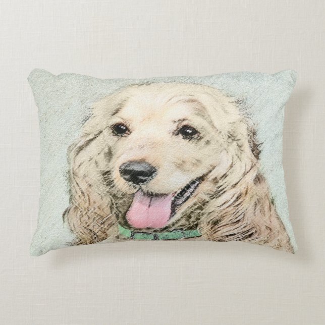 Cocker Spaniel Buff Schilderij - Originele Honden  Decoratief Kussen (Voorkant)
