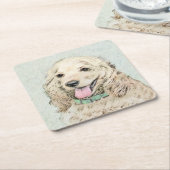 Cocker Spaniel Buff Schilderij - Originele Honden Kartonnen Onderzetters (Schuin)