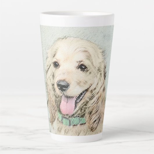 Cocker Spaniel Buff Schilderij - Originele Honden Latte Mok (Voorkant)
