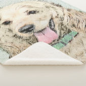 Cocker Spaniel Buff Schilderij - Originele Honden Sherpa Deken (3/4)