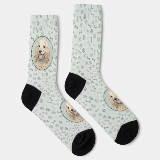 Cocker Spaniel Buff Schilderij - Originele Honden  Sokken (Rechts)