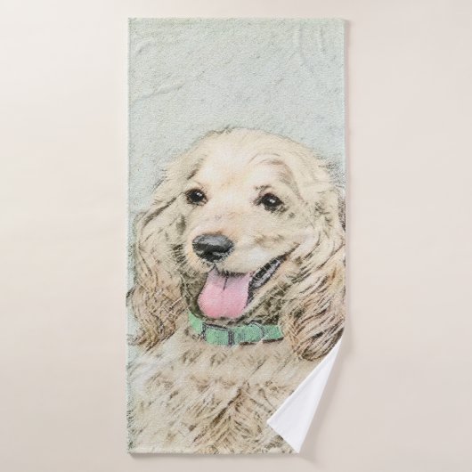 Cocker Spaniel Buff-schildering - Oorspronkelijke  Bad Handdoek (Badhanddoek)