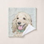 Cocker Spaniel Buff-schildering - Oorspronkelijke  Bad Handdoek (Wasdoekje)