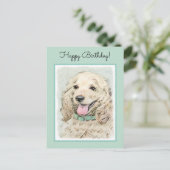 Cocker Spaniel Buff-schildering - Oorspronkelijke  Briefkaart (Staand voorkant)
