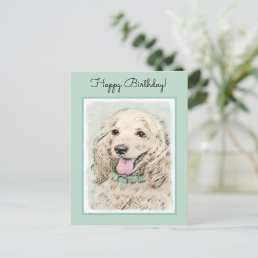 Cocker Spaniel Buff-schildering - Oorspronkelijke  Briefkaart (Staand voorkant)