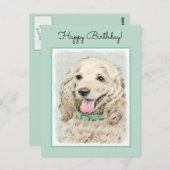 Cocker Spaniel Buff-schildering - Oorspronkelijke  Briefkaart (Voorkant / Achterkant)