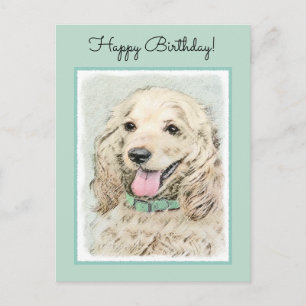 Cocker Spaniel Buff-schildering - Oorspronkelijke  Briefkaart