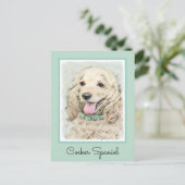Cocker Spaniel Buff-schildering - Oorspronkelijke  Briefkaart (Staand voorkant)