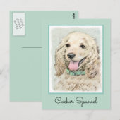 Cocker Spaniel Buff-schildering - Oorspronkelijke  Briefkaart (Voorkant / Achterkant)
