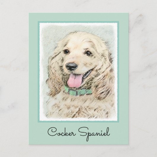 Cocker Spaniel Buff-schildering - Oorspronkelijke  Briefkaart (Voorkant)