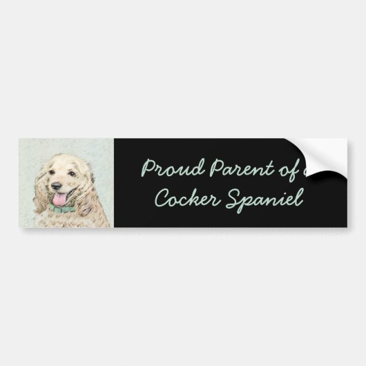 Cocker Spaniel Buff-schildering - Oorspronkelijke Bumpersticker (Voorkant)