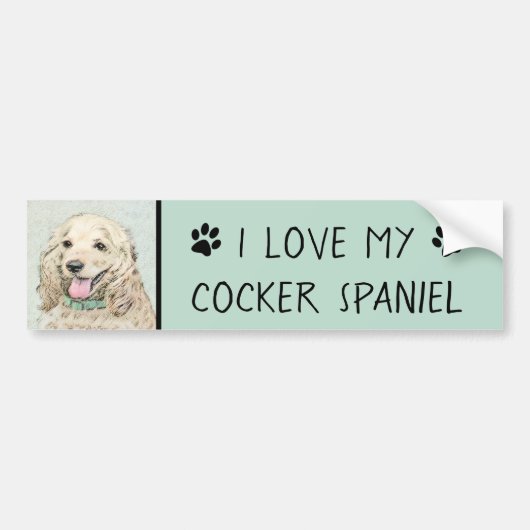 Cocker Spaniel Buff-schildering - Oorspronkelijke  Bumpersticker (Voorkant)