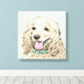 Cocker Spaniel Buff-schildering - Oorspronkelijke  Canvas Afdruk (Insitu (Houten vloer))
