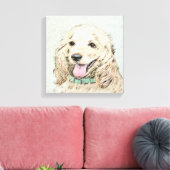 Cocker Spaniel Buff-schildering - Oorspronkelijke  Canvas Afdruk (Insitu (Woonkamer))