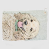 Cocker Spaniel Buff-schildering - Oorspronkelijke  Golfhanddoek (Horizontaal)