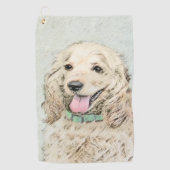 Cocker Spaniel Buff-schildering - Oorspronkelijke  Golfhanddoek (Voorkant)