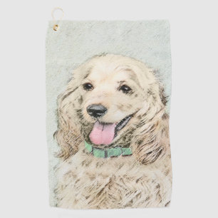 Cocker Spaniel Buff-schildering - Oorspronkelijke Golfhanddoek