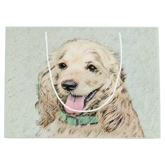 Cocker Spaniel Buff-schildering - Oorspronkelijke  Groot Cadeauzakje (Voorkant)