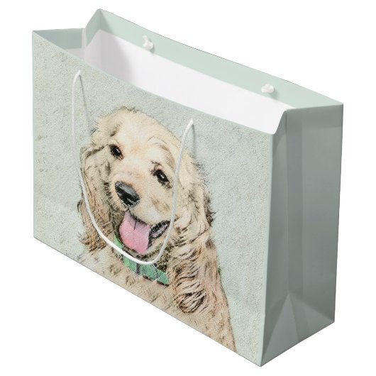 Cocker Spaniel Buff-schildering - Oorspronkelijke  Groot Cadeauzakje (Voorkant Gekanteld)