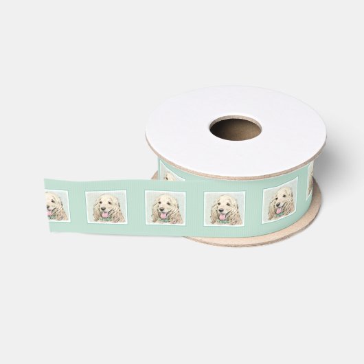 Cocker Spaniel Buff-schildering - Oorspronkelijke Grosgrain Lint (Spoel)