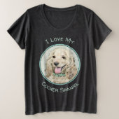 Cocker Spaniel Buff-schildering - Oorspronkelijke  Grote Maat T-shirt (Design voorkant)