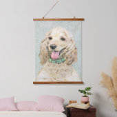 Cocker Spaniel Buff-schildering - Oorspronkelijke  Hangend Wandkleed (Slaapkamer)