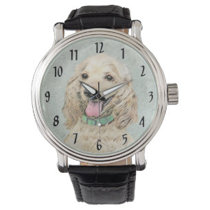 Cocker Spaniel Buff-schildering - Oorspronkelijke  Horloge