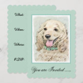 Cocker Spaniel Buff-schildering - Oorspronkelijke  Kaart (Voorkant / Achterkant)