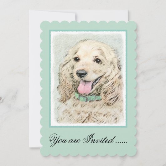 Cocker Spaniel Buff-schildering - Oorspronkelijke  Kaart (Voorkant)
