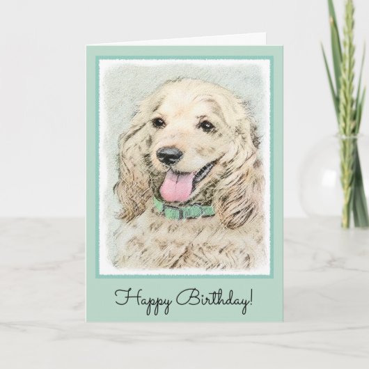 Cocker Spaniel Buff-schildering - Oorspronkelijke  Kaart (Voorkant)