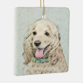 Cocker Spaniel Buff-schildering - Oorspronkelijke Keramisch Ornament (Rechts)