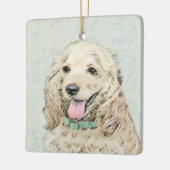 Cocker Spaniel Buff-schildering - Oorspronkelijke Keramisch Ornament (Links)