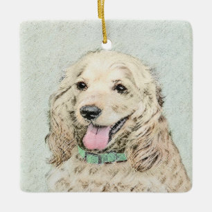 Cocker Spaniel Buff-schildering - Oorspronkelijke Keramisch Ornament