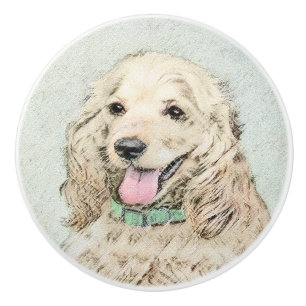Cocker Spaniel Buff-schildering - Oorspronkelijke Keramische Knop