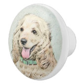 Cocker Spaniel Buff-schildering - Oorspronkelijke  Keramische Knop (Rechts)