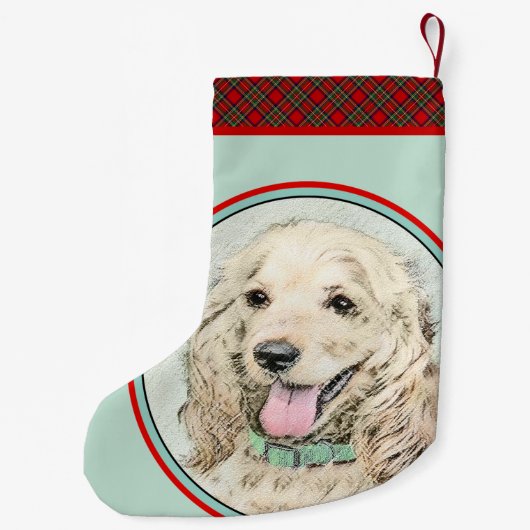 Cocker Spaniel Buff-schildering - Oorspronkelijke  Kleine Kerstsok (Achterkant)