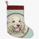 Cocker Spaniel Buff-schildering - Oorspronkelijke Kleine Kerstsok (Voorkant)