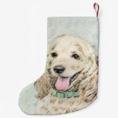 Cocker Spaniel Buff-schildering - Oorspronkelijke  Kleine Kerstsok (Achterkant)