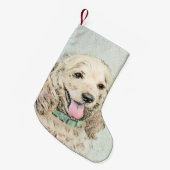 Cocker Spaniel Buff-schildering - Oorspronkelijke  Kleine Kerstsok (Voorkant (Hangend))