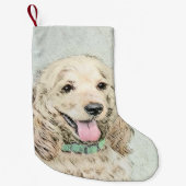 Cocker Spaniel Buff-schildering - Oorspronkelijke Kleine Kerstsok (Voorkant)