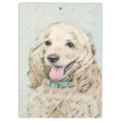 Cocker Spaniel Buff-schildering - Oorspronkelijke  Klembord (Achterkant)