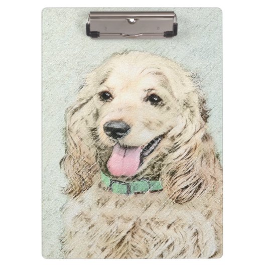 Cocker Spaniel Buff-schildering - Oorspronkelijke  Klembord (Voorkant)
