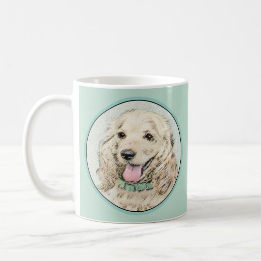 Cocker Spaniel Buff-schildering - Oorspronkelijke  Koffiemok (Links)