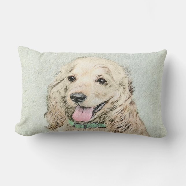 Cocker Spaniel Buff-schildering - Oorspronkelijke  Kussen (Voorkant)