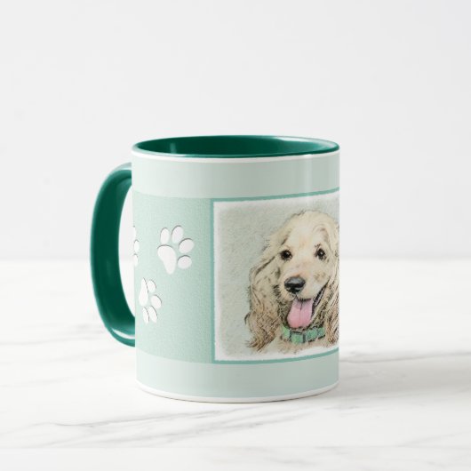 Cocker Spaniel Buff-schildering - Oorspronkelijke  Mok (Voorkant links)