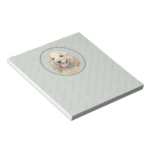 Cocker Spaniel Buff-schildering - Oorspronkelijke  Notitieblok (Schuin)