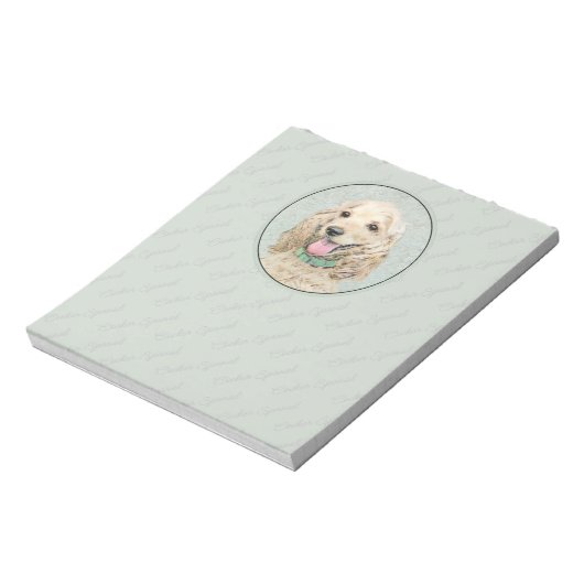 Cocker Spaniel Buff-schildering - Oorspronkelijke  Notitieblok (Linkerzijde)