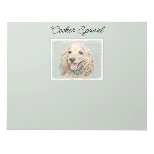 Cocker Spaniel Buff-schildering - Oorspronkelijke  Notitieblok (Voorkant)