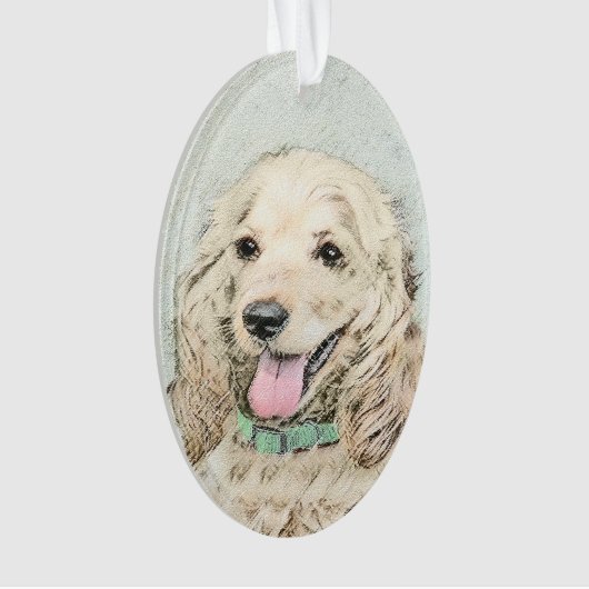 Cocker Spaniel Buff-schildering - Oorspronkelijke  Ornament (voorkant)