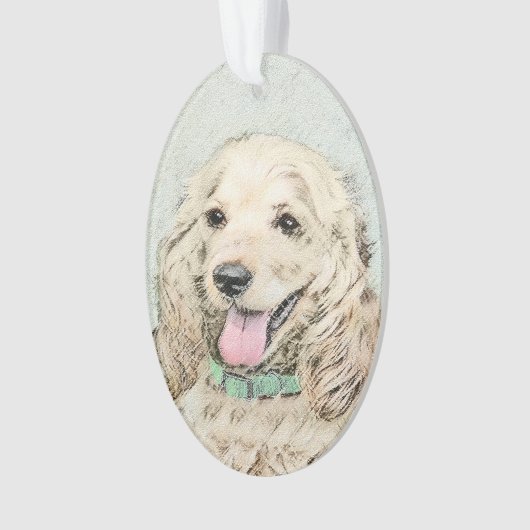 Cocker Spaniel Buff-schildering - Oorspronkelijke  Ornament (voorkant)